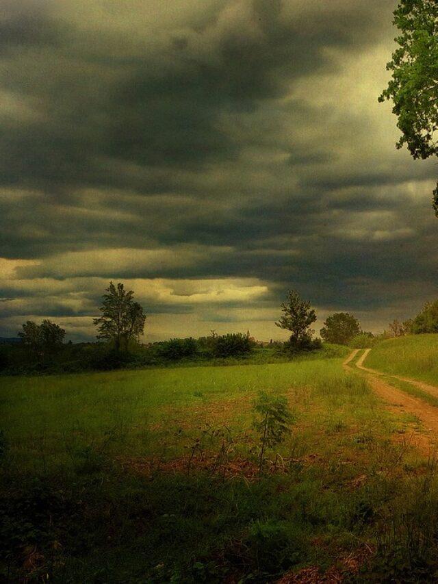 Rain on agriculture land